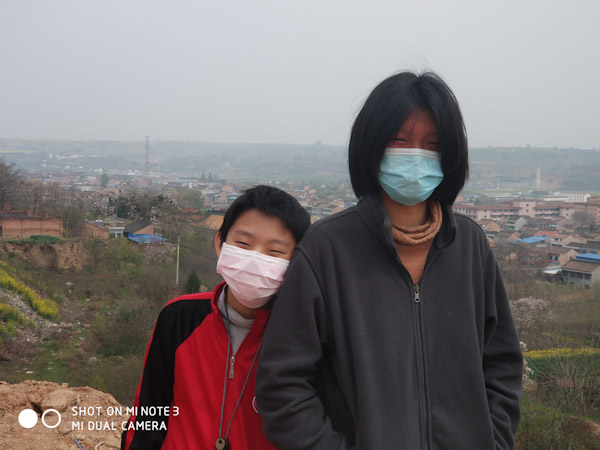 去武功看油菜花
没想到还没进武功，路上车就堵死了。马上改线路从姜嫄墓前的小路进镇里。这是在姜嫄墓前的平台上看远处的油菜花。
